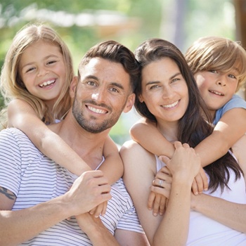 Family smiling together 