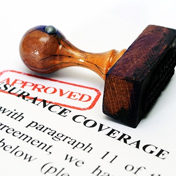 Insurance coverage form stamped approved