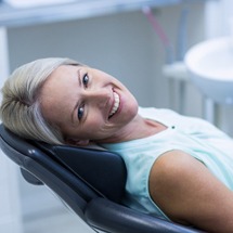 Woman smiling in dental chair