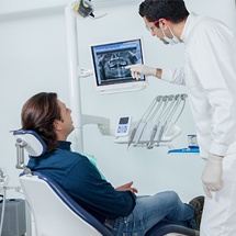 Man receiving dental treatment