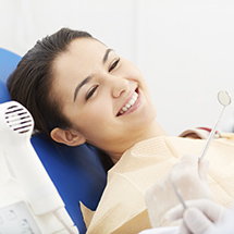 Young patient waiting in exam chair