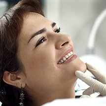 Female patient receiving dental care