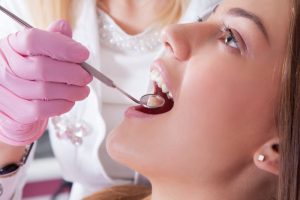 Woman having a dental examination